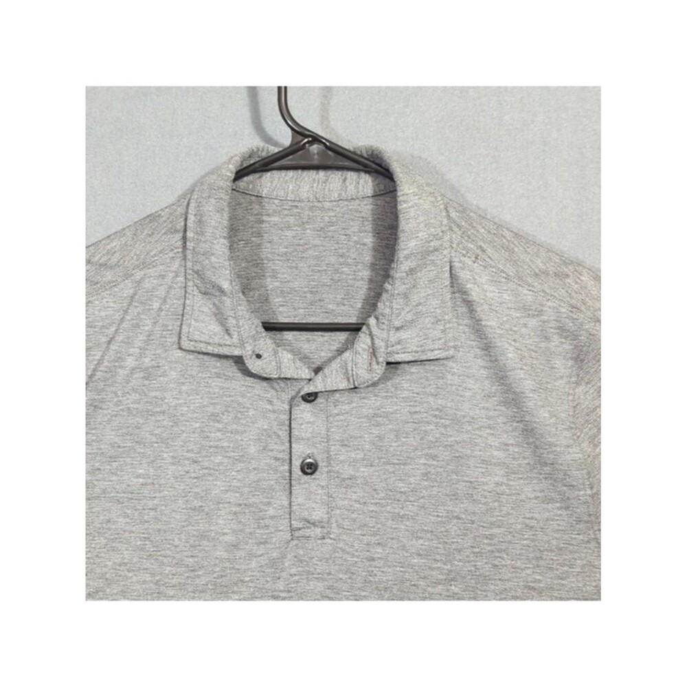 Lululemon Shirt Men's M (Estimated) Grey Short Sleeve Polo No Size Tag
